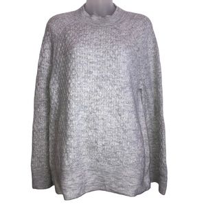 Loft  textured grey mock neck sweater